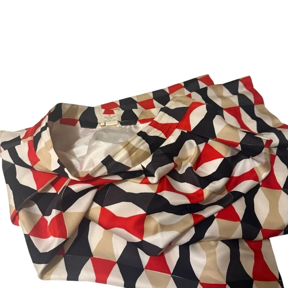 Kate Spade Red and Cream A-Line Skirt